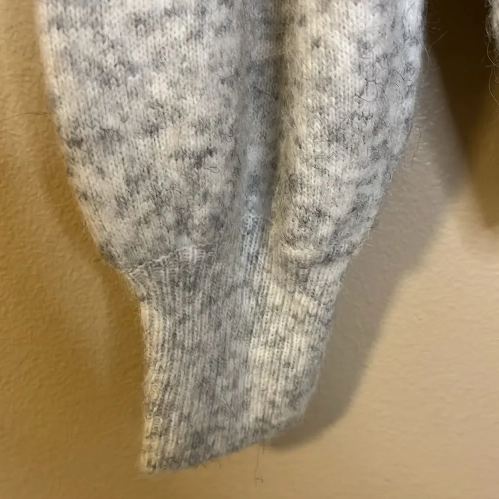 Madewell Vinson Shawl Collar Sweater Heather Grey Drop Shoulder Small